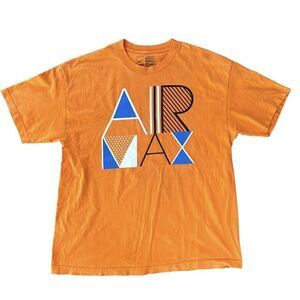Nike Air Max T Shirt Men’s Size XL Orange Sneaker Graphic Tee Spellout Vtg